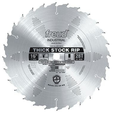 Freud 16 In. x 28T Thick Stock Rip Blade, large image number 0