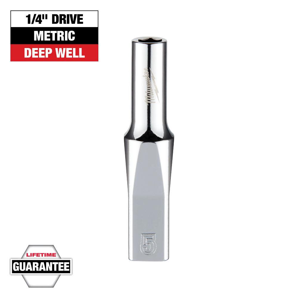 Milwaukee 1/4 in. Drive 5mm Metric 6-Point Deep Socket, large image number 9