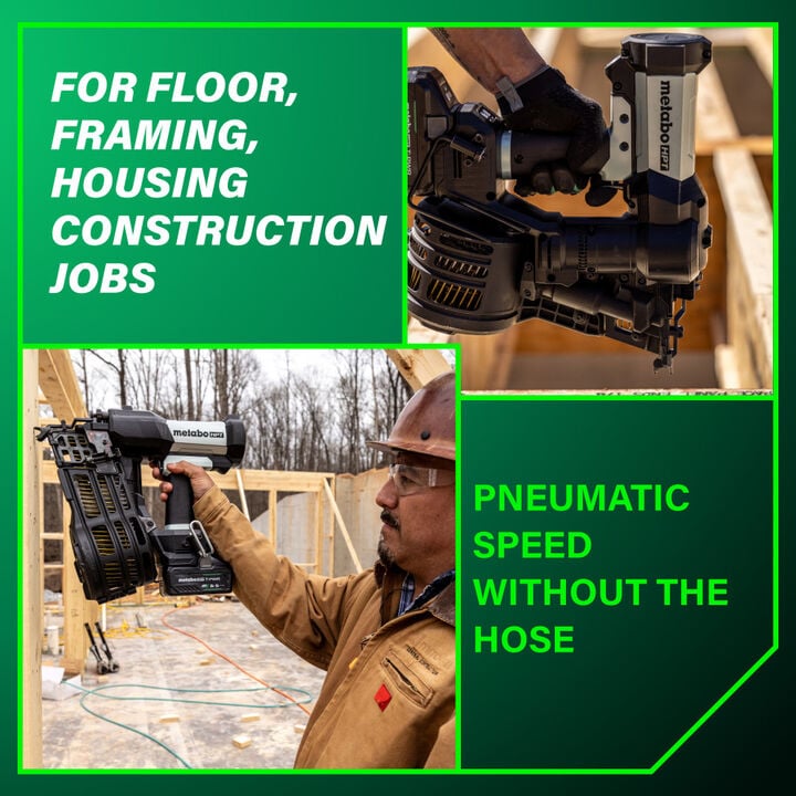 Metabo HPT Cordless Pneumatic 18V 15 Degree Coil Wire Collated Framing Nailer Kit, large image number 7