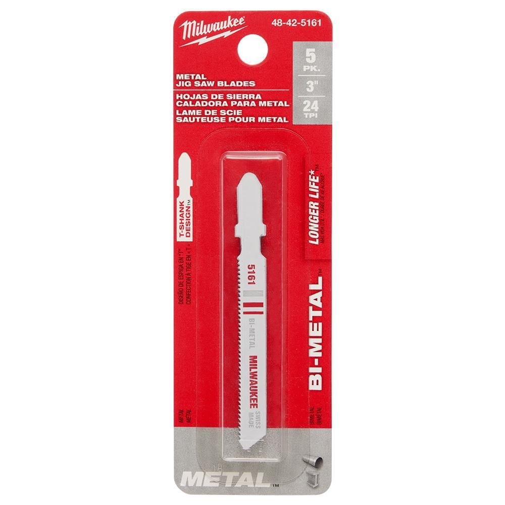 Milwaukee 3 in. 24 TPI Bi-Metal Jig Saw Blades 5PK, large image number 8