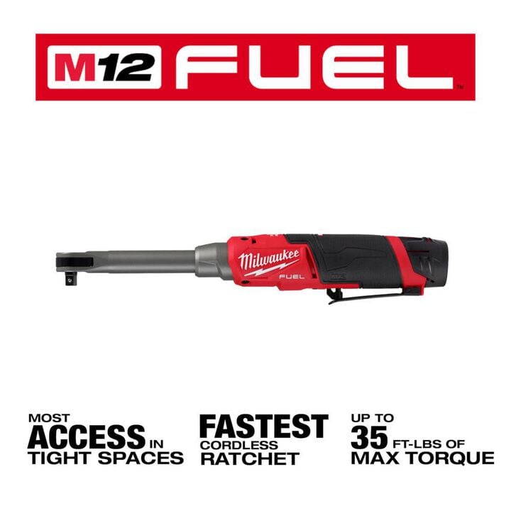 Milwaukee M12 FUEL 3/8inch Extended Reach High Speed Ratchet Kit, large image number 2