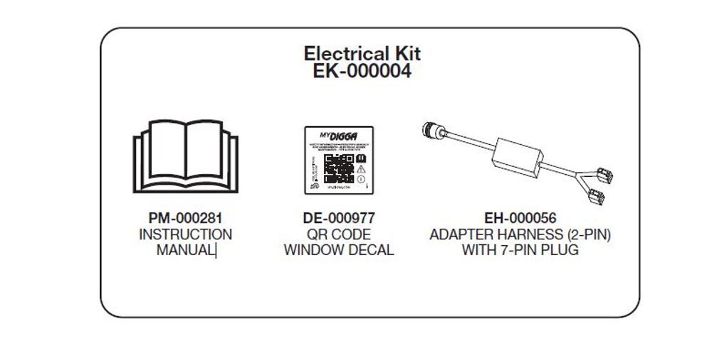 Digga North America Adapter Harness Kit- BOBCAT 7 PIN - 2 X 2 PIN PLUG-Used on Digga Power Rake/Soil Conditioner Slew Standard, large image number 1