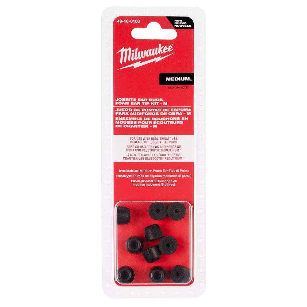 Milwaukee Jobsite Earbuds Foam Ear Tip Kit Medium, large image number 1