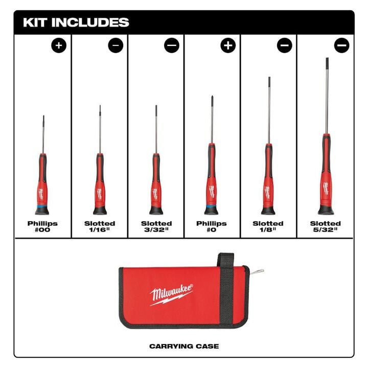 Milwaukee 6 pc. Precision Screwdriver Set, large image number 1