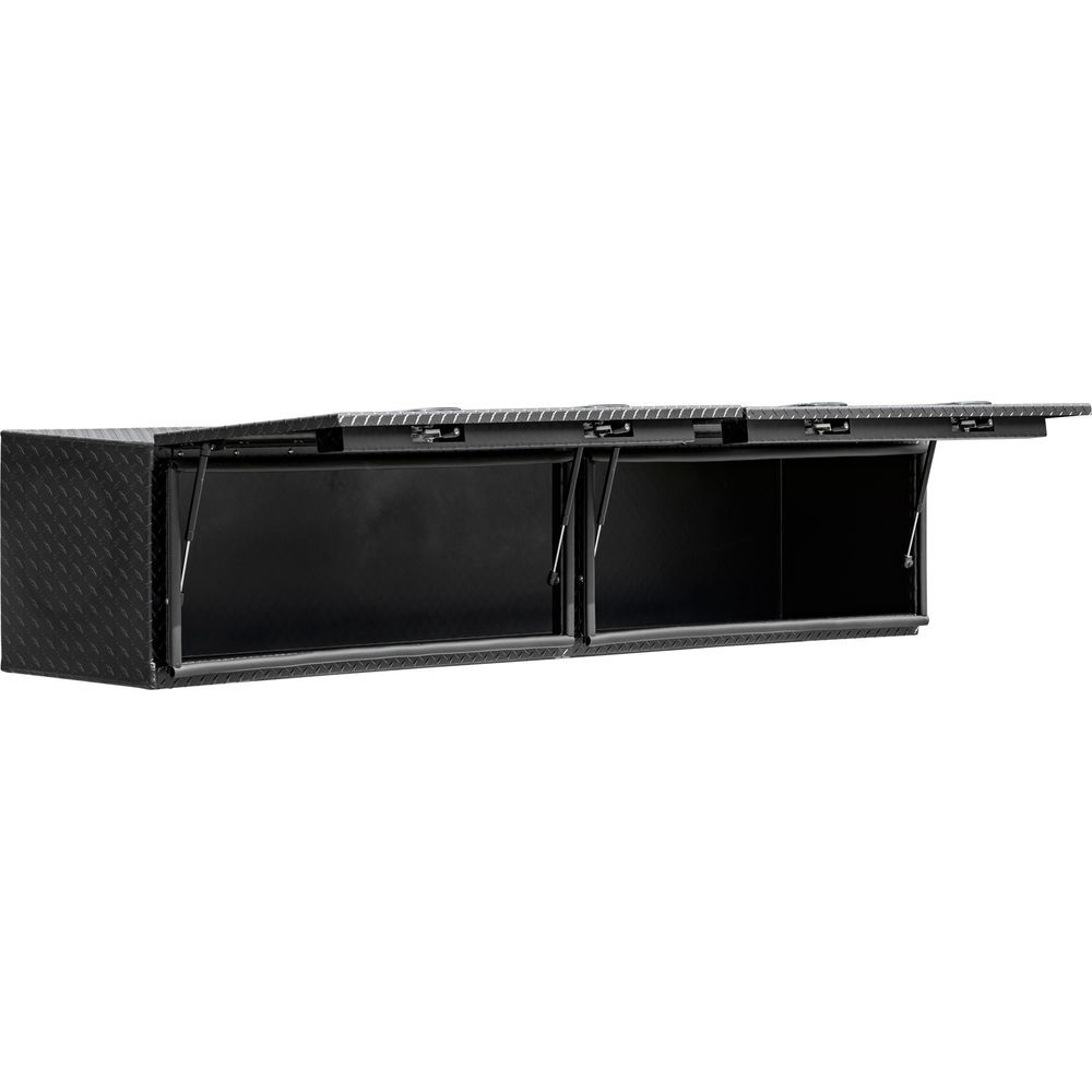 Buyers Products Company 16x13x96 Inch Matte Black Diamond Tread Aluminum Topsider Truck Box with Flip-Up Doors, large image number 3