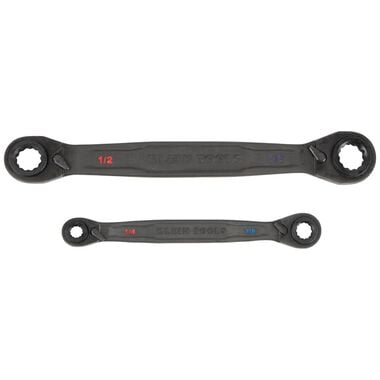 Klein Tools SAE Ratcheting Quad Wrench Set 2 Piece