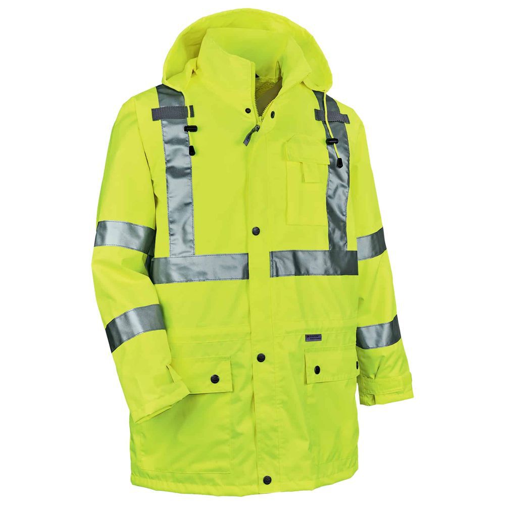 Ergodyne 4-in-1 Hi-Vis Winter Jacket Parka, Small, large image number 8