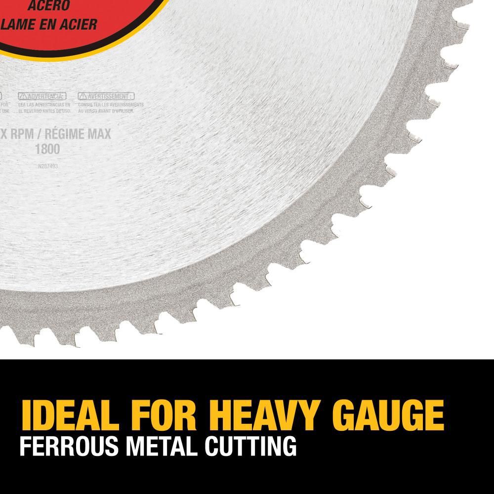DEWALT 14in 66T Heavy Gauge Ferrous Metal Cutting Saw Blade 1in Arbor, large image number 5