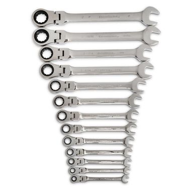 GEARWRENCH 13 Pc 72-Tooth 12 Point Flex Ratcheting Combination SAE Wrench Set, large image number 1
