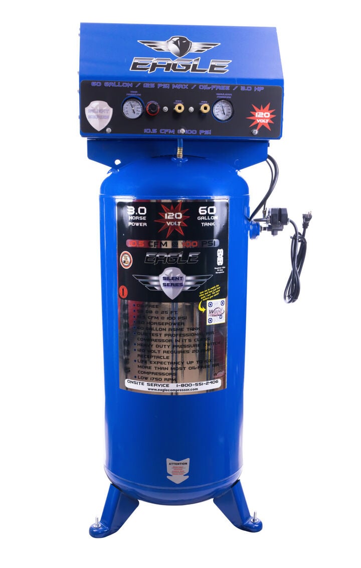 Eagle Compressor Silent Series Air Compressor 60 Gallon Electric Portable