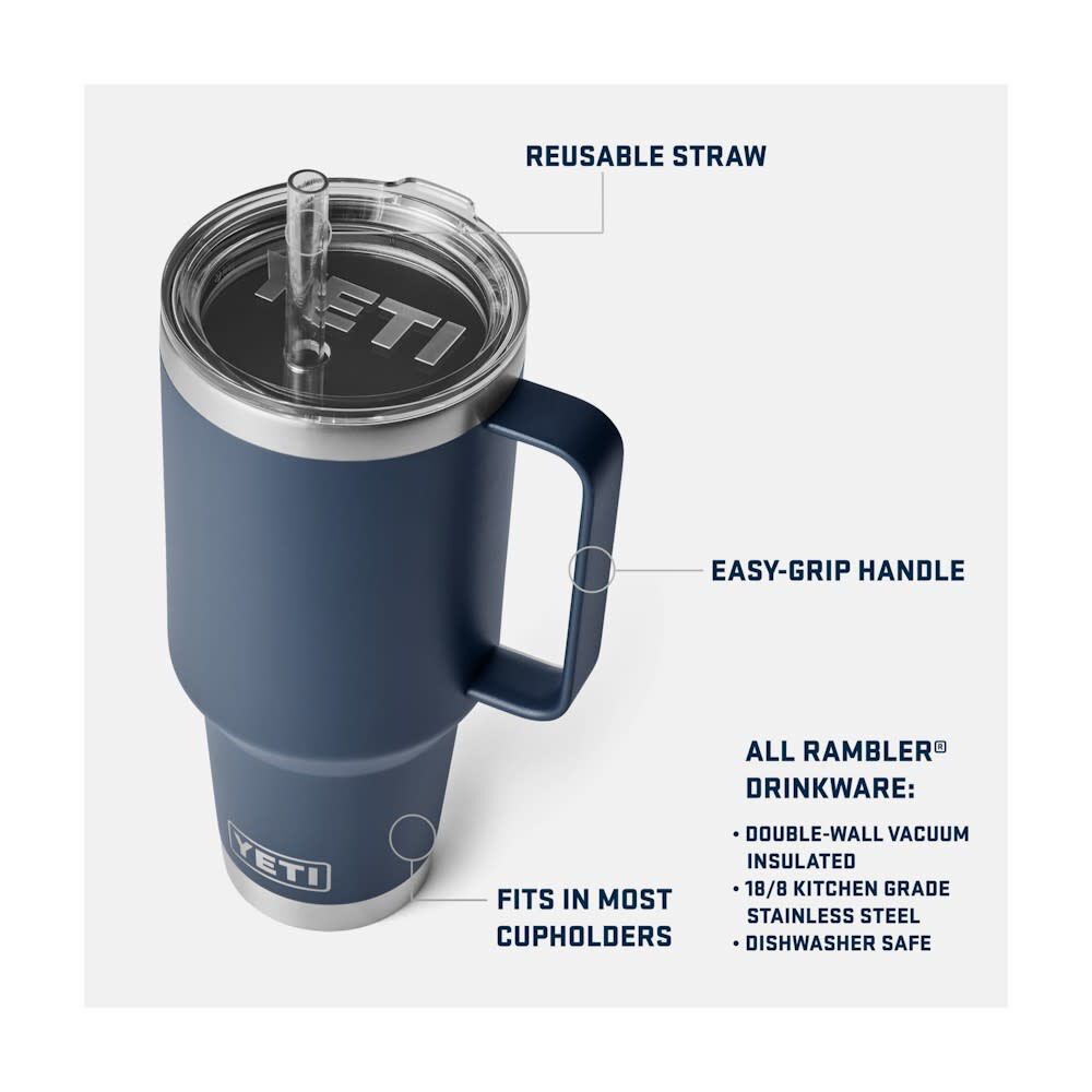 YETI Rambler 42 Oz Straw Mug with Straw Lid Lowcountry Peach, large image number 6