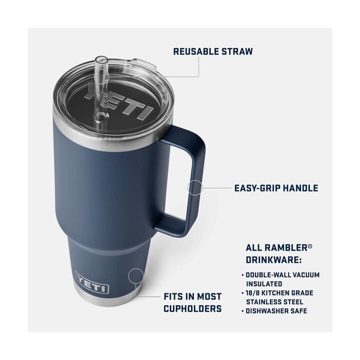 YETI Rambler 42 Oz Straw Mug with Straw Lid Lowcountry Peach, large image number 5