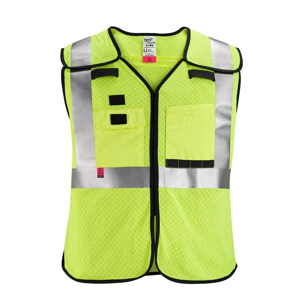 Milwaukee High Vis Safety Vest Yellow Class 2 Mesh Breakaway AR/FR Cat 1 Size Small/Medium - 48-73-5211