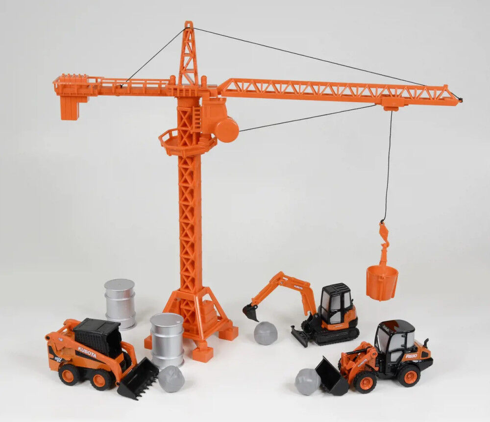 Kubota 1:64 Scale Die Cast Miniature Toy Equipment & Crane Playset - 77700-10060
