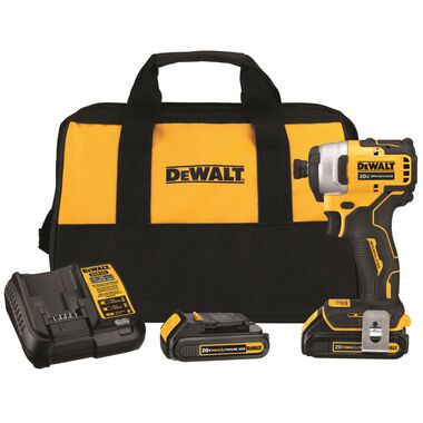 DEWALT 20V MAX Brushless Atomic Compact 1/4in Impact Driver Kit (2 Batteries)