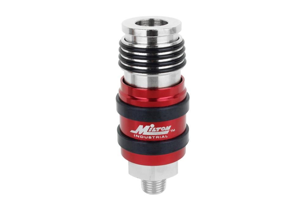 Milton 2 In ONE Universal Safety Exhaust Coupler  1/4 Inch MNPT x 3/8 Inch Body Flow - 1 Pack, large image number 2