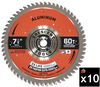 Crescent APEX 7 1/4 Inch x 60T Pack of 10 Medium Aluminum Circular Saw Blades, small image number 1