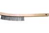 Pferd Curved Handle Scratch Brush 3x19 Rows Carbon Steel Wire Wooden Block, small image number 1