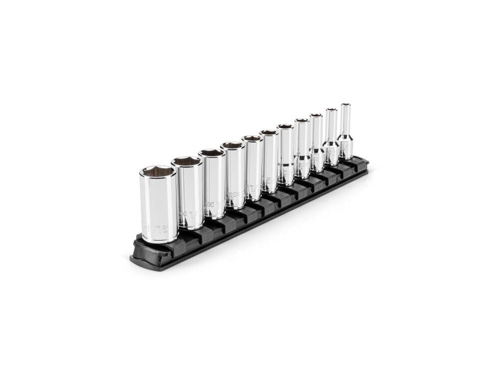 Tekton 1/4 Inch Drive Semi-Deep 6 Point Socket Set, 5/32-9/16 Inch, 11 Pieces, large image number 1