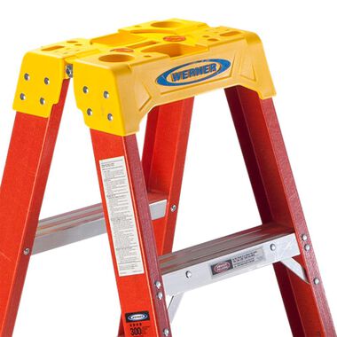 Werner 4-ft Fiberglass 300-lb Type IA Twin-Step Ladder, large image number 6