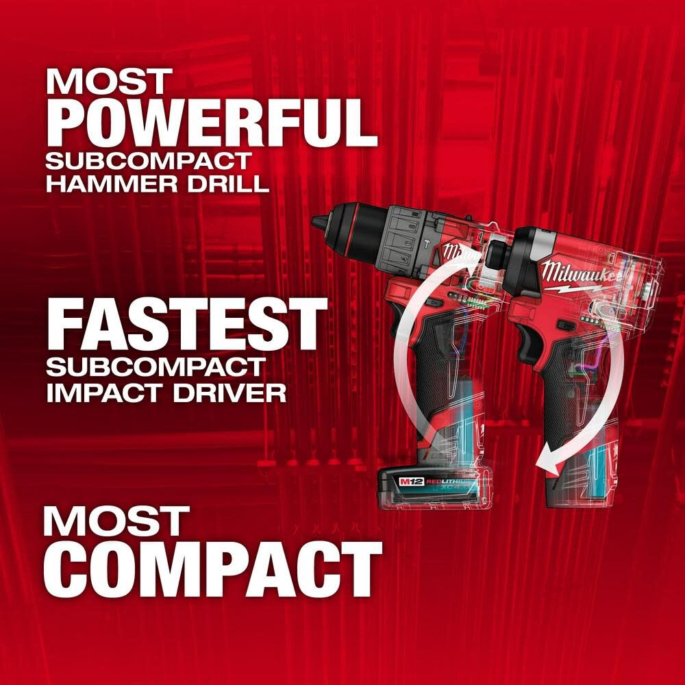 Milwaukee M12 FUEL Drill, Driver & Inflator Combo Kit Bundle, large image number 2