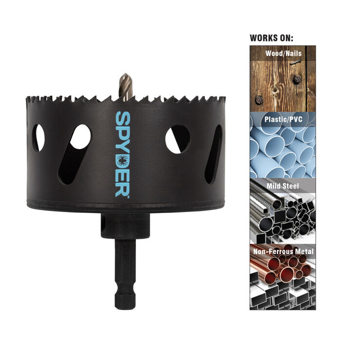 Spyder 3-1/2 Inch Bi-Metal Arbored Hole Saw, HSS Pilot Bit, large image number 3