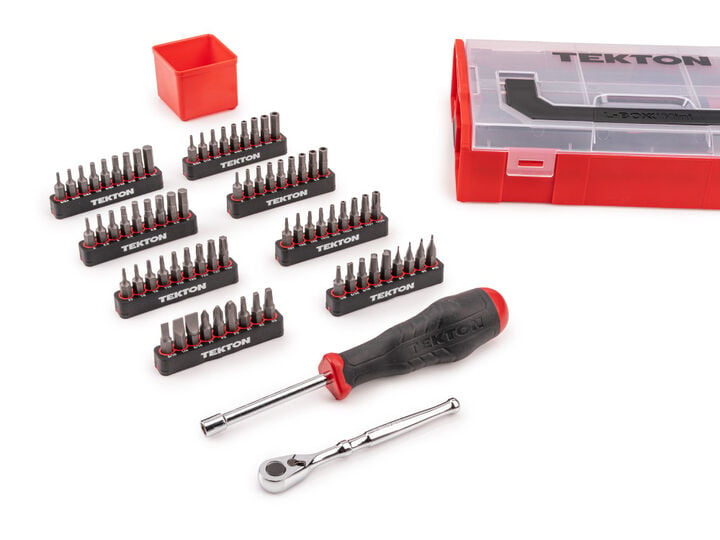 Tekton 1/4 Inch Bit Driver and Bits with Mini Stacking Tool Box, 74 Pieces, large image number 2