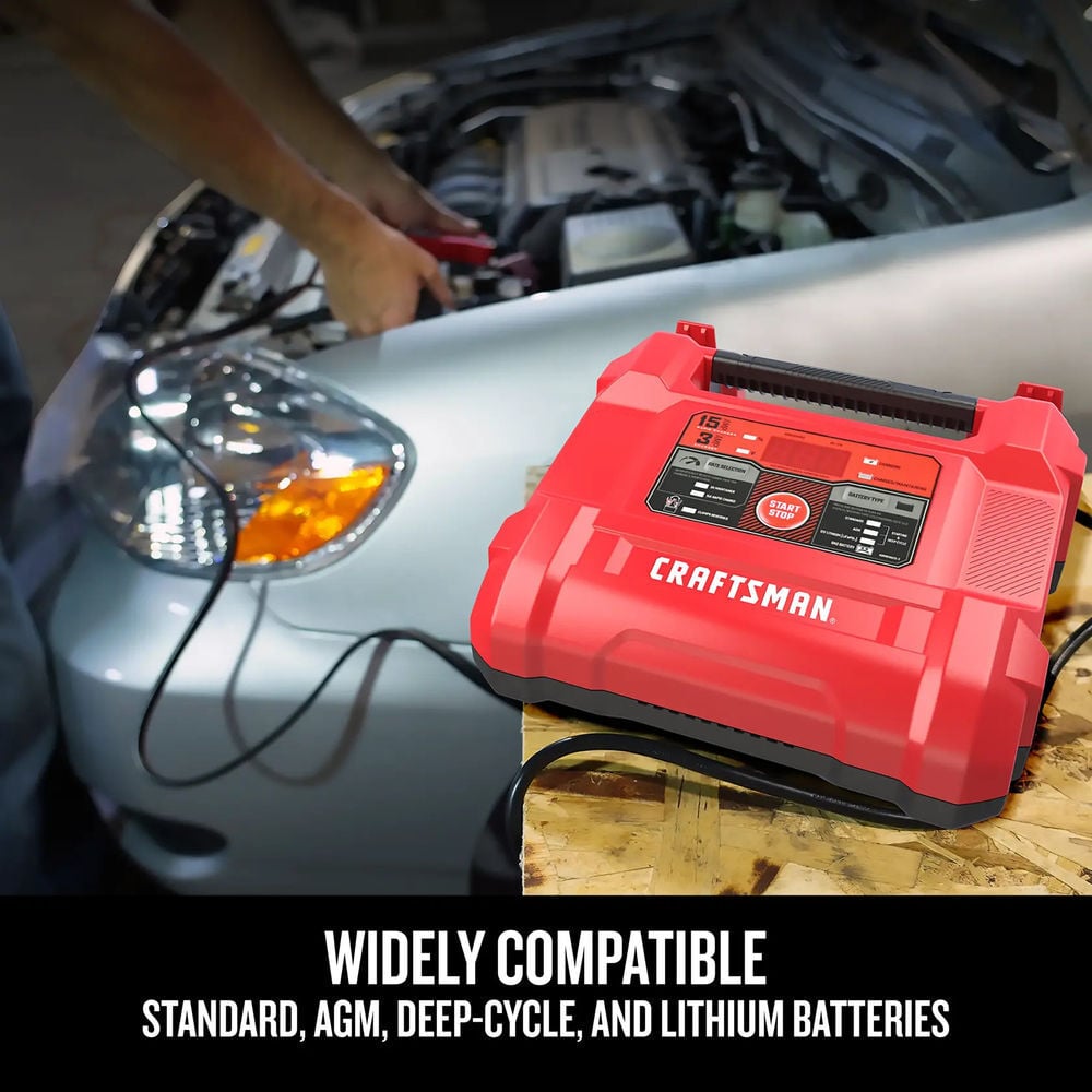 CRAFTSMAN 15A Fully Automatic Battery Charger & Maintainer for Batteries, large image number 4