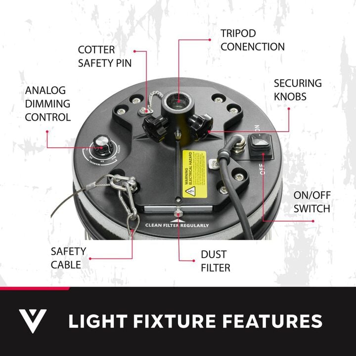 Volterrex 110/240V 700W 102000 Lumens LED Corded Diffused Work Light Fixture, large image number 12