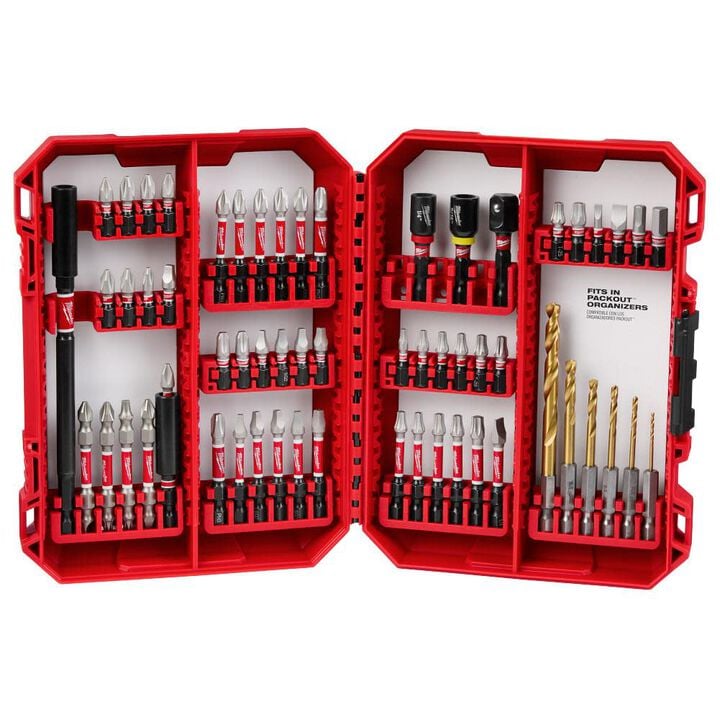 Milwaukee M12 FUEL Installation Drill/Driver Kit PACKOUT Low-Profile Organizer 60pc SHOCKWAVE Drill Bit Set & 23pc Titanium Drill Bit Set, large image number 4
