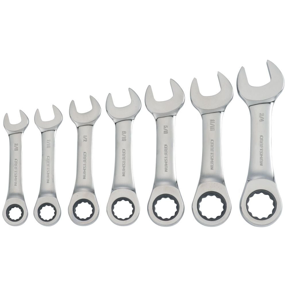 CRAFTSMAN SAE Stubby Ratcheting Wrench Set, 7 Piece – CMMT87026