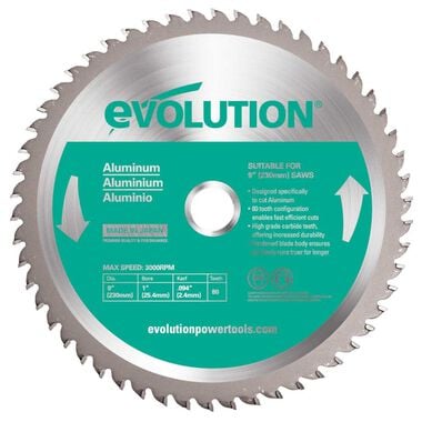 Evolution Power Tools 9 in Aluminum Cutting Blade