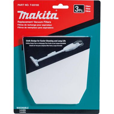 Makita Cloth Vacuum Filter 3/pk, large image number 6
