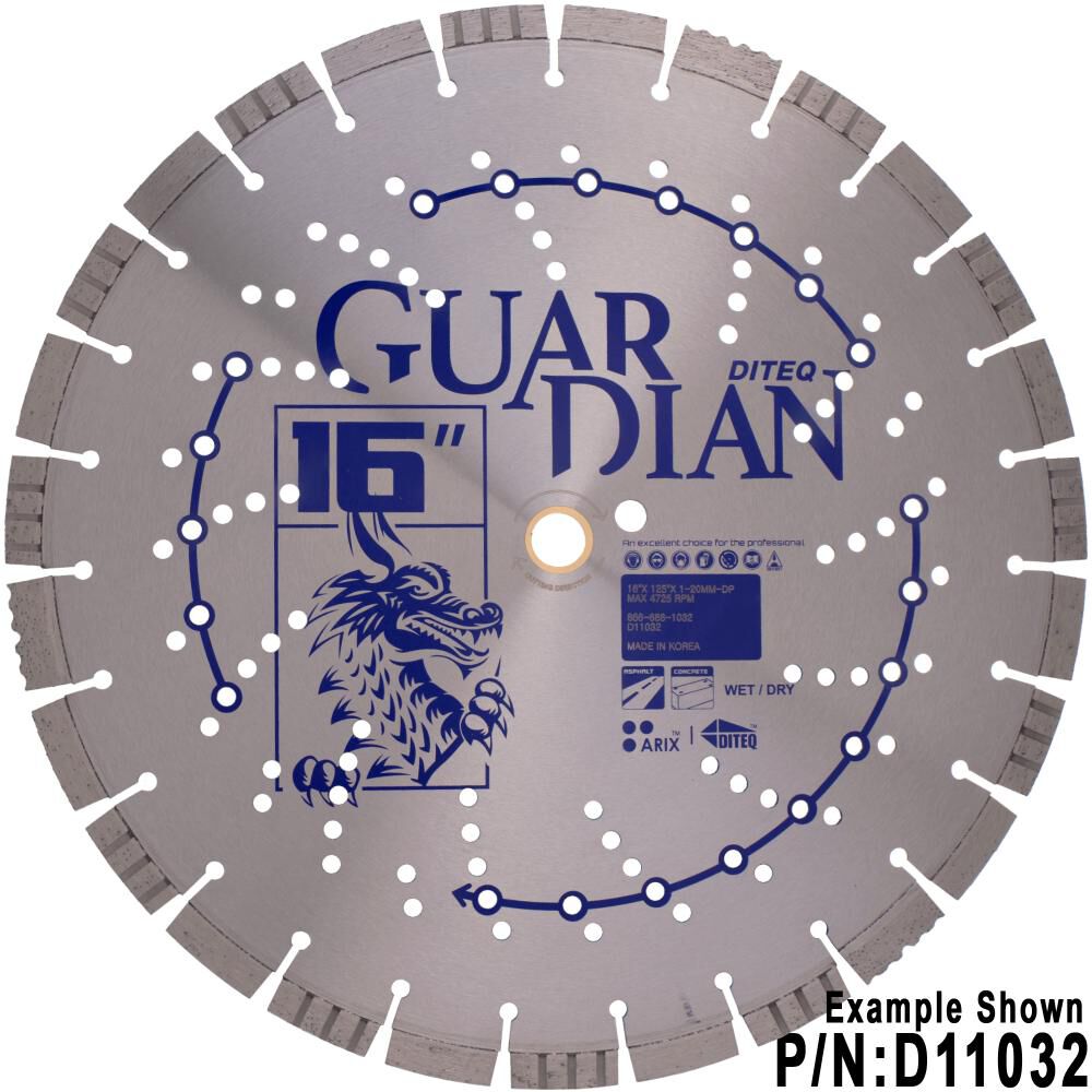 Diteq Guardian 20 Inch Segmented Turbo Rim Diamond Blade for Concrete, Asphalt, and Green Concrete, large image number 1