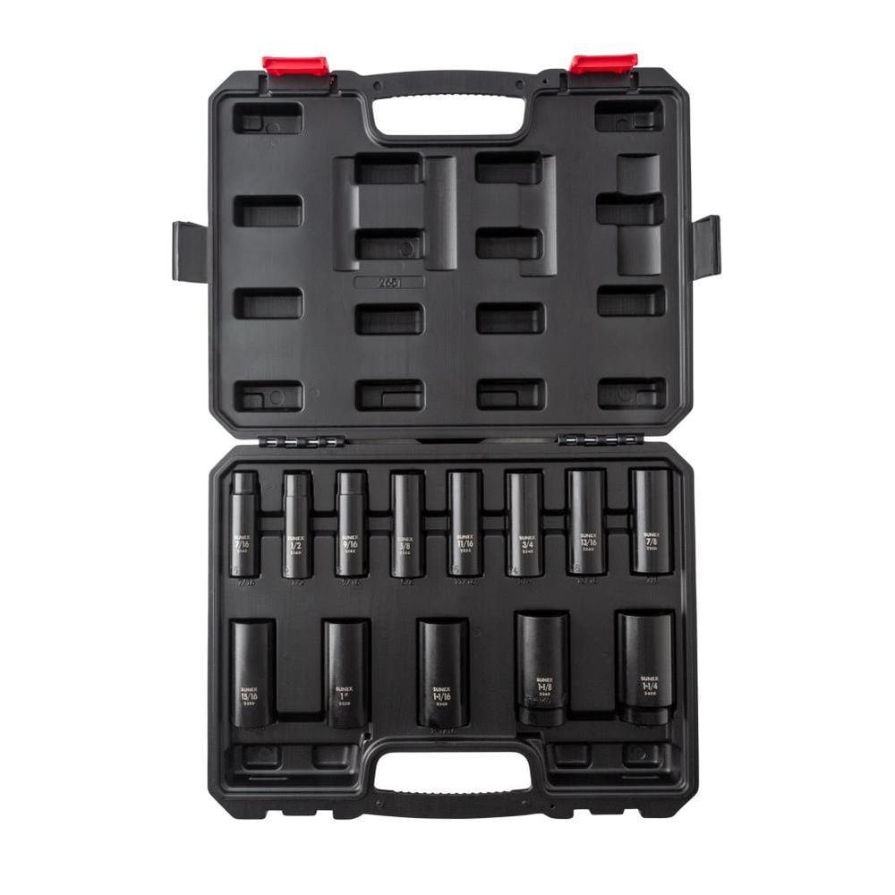 Sunex 13 pc. 1/2 In. Drive SAE Deep Impact Socket Set, large image number 1