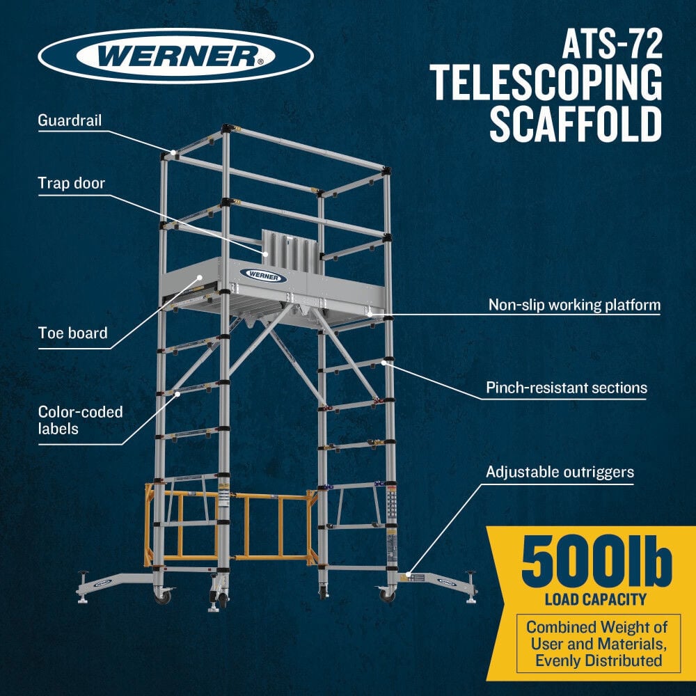 Werner 6 Ft Aluminum Telescoping Scaffold, large image number 2