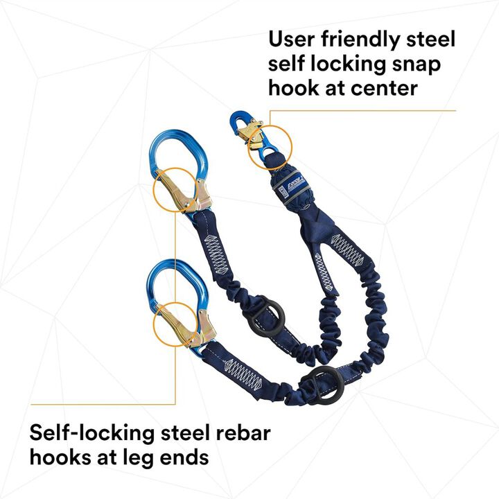 DBI Sala Force2 Elastic 100% Tie-Off Shock Absorbing Lanyard, large image number 6