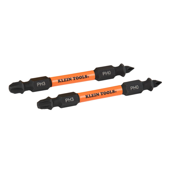 Klein Tools Replacement Bits, ProFlex #0 Phillips and #3 Phillips, 2 Pieces