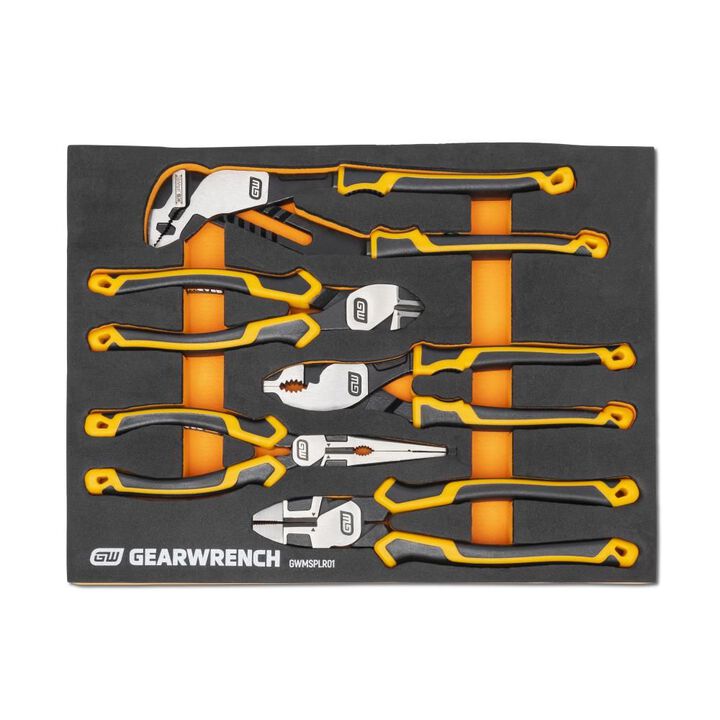 GEARWRENCH PITBULL Cushion Grip Pliers Set in Foam Storage Tray 5pc