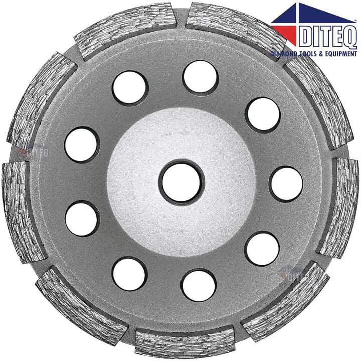 Diteq CS14 7 Inch Single Row Segmented Rim Diamond Cup Wheel for Concrete, Masonry, and Block