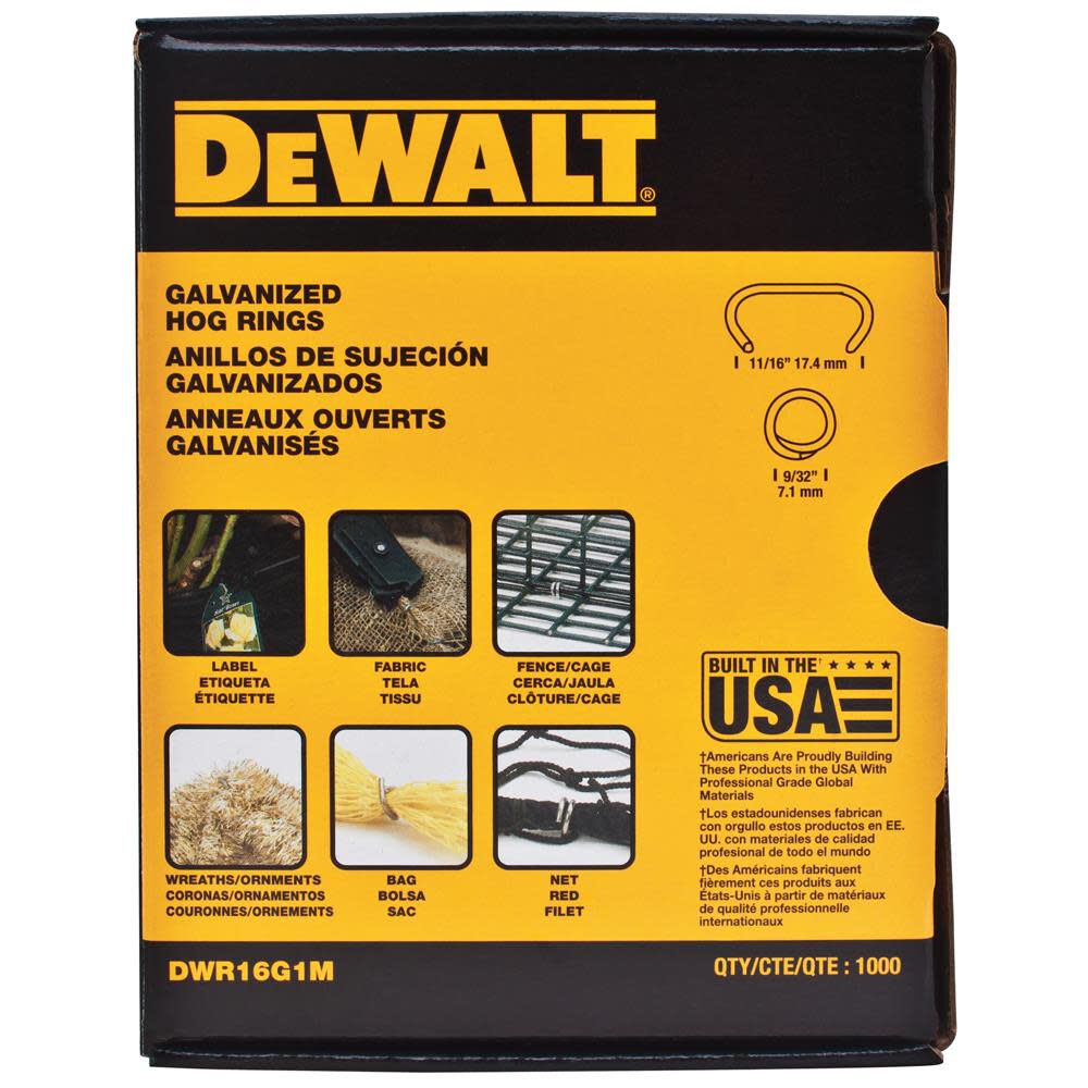 DEWALT 11/16 In. Hog Rings, large image number 1