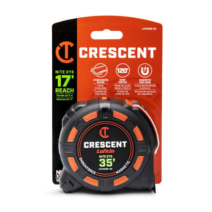 Crescent Lufkin 1-1/4 Inch x 35 Ft. SHOCKFORCE NITE EYE Magnetic Tape Measure, large image number 4
