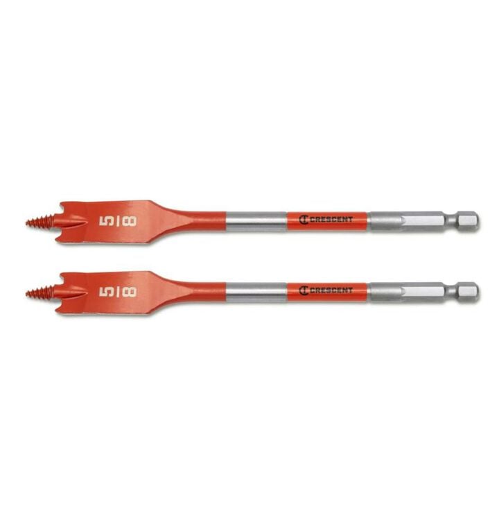 Crescent 5/8 in x 6 in Screw Point Spade Drill Bit 2pk