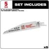 Milwaukee The Wrecker Multi-Material SAWZALL Blade 6 In. 7/11TPI 5 pk, small image number 2