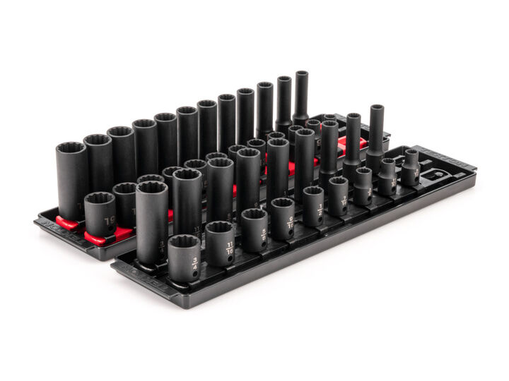 Tekton 3/8 Inch 12 Point Impact Socket Set, 42 Pieces (5/16-3/4 Inch, 8-19 mm), large image number 1