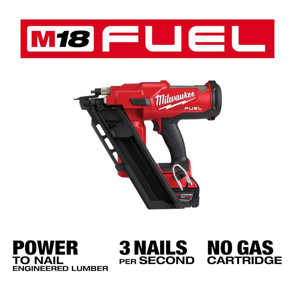 Milwaukee M18 FUEL 30 Degree Framing Nailer Kit 274521 Acme Tools