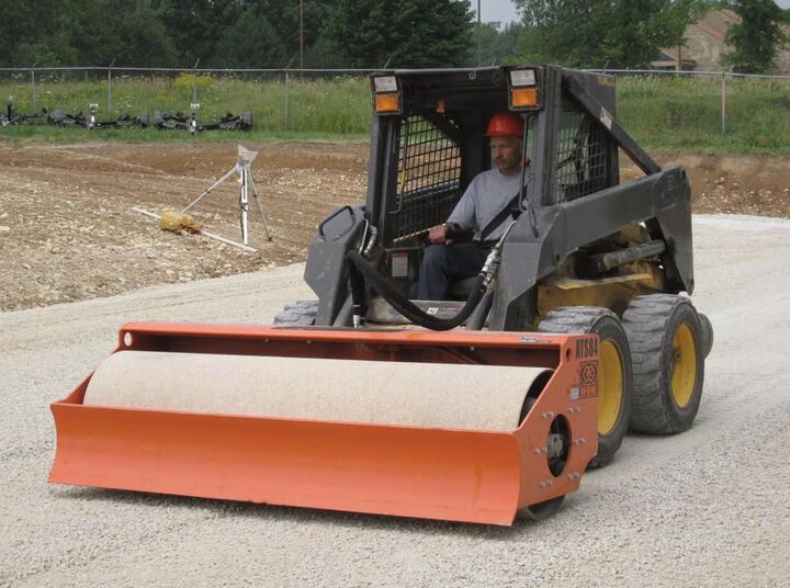 MBW 84 Inch Skid Steer Padded Roller Attachment, large image number 1
