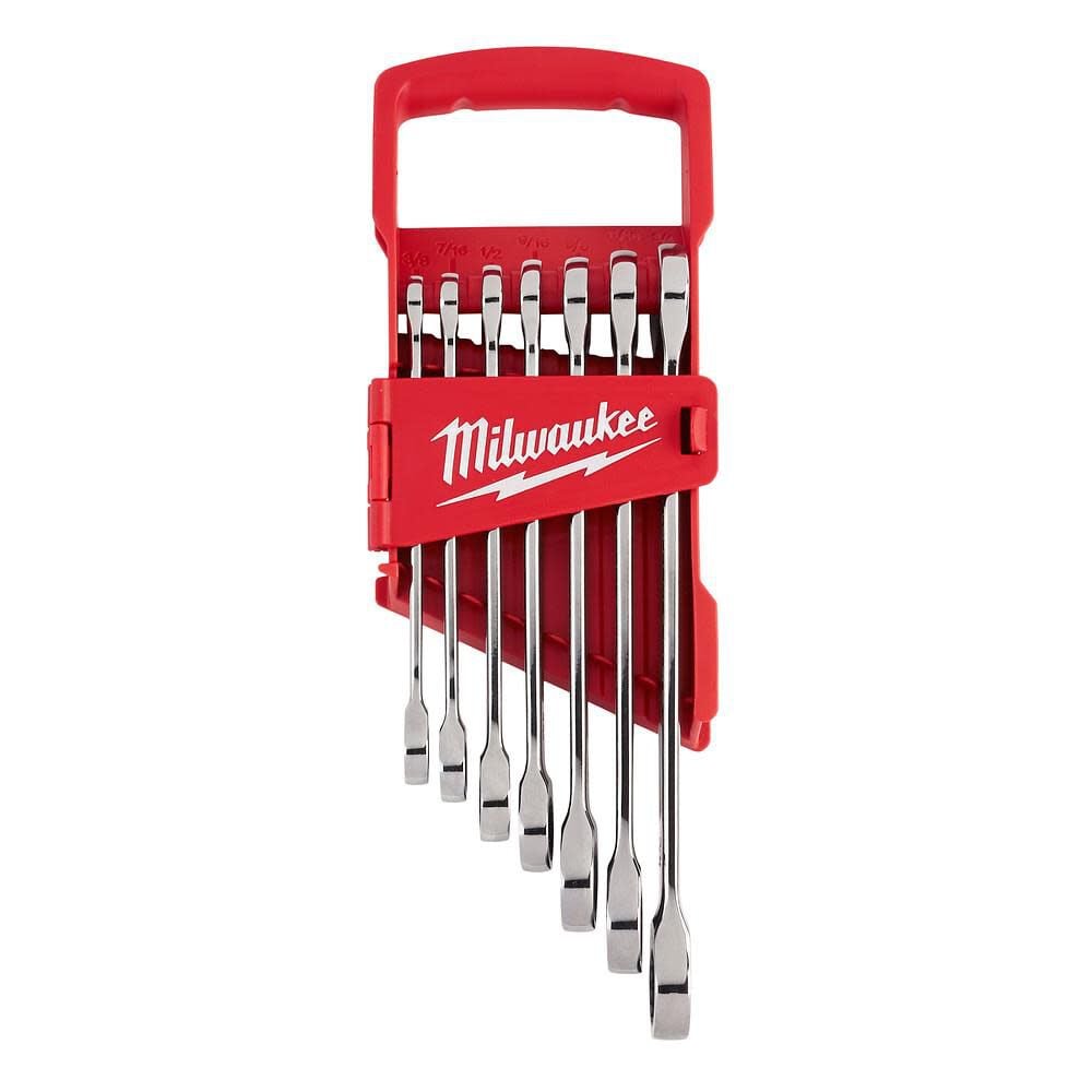 Milwaukee 7pc Ratcheting Combination Wrench Set - SAE, large image number 1