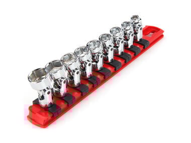 Tekton 1/4 Inch 6 Point Universal Joint Socket Set, 9 Piece (6-14 mm)