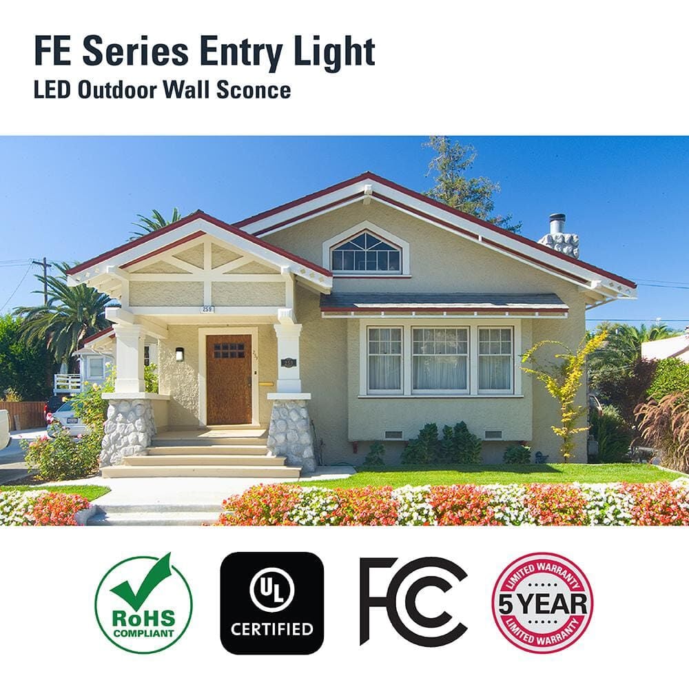 Halo FE Series 800 Lumen 4000K LED Entry Light Wall Sconce Bronze, large image number 7
